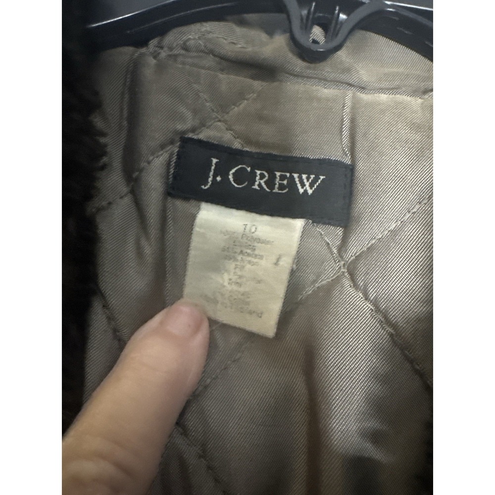 J.Crew Hooded Jacket Brown 10 Zip Lined Short Long Sleeve Casual - Picture 3 of 3